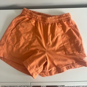 North Face orange sweat shorts size medium